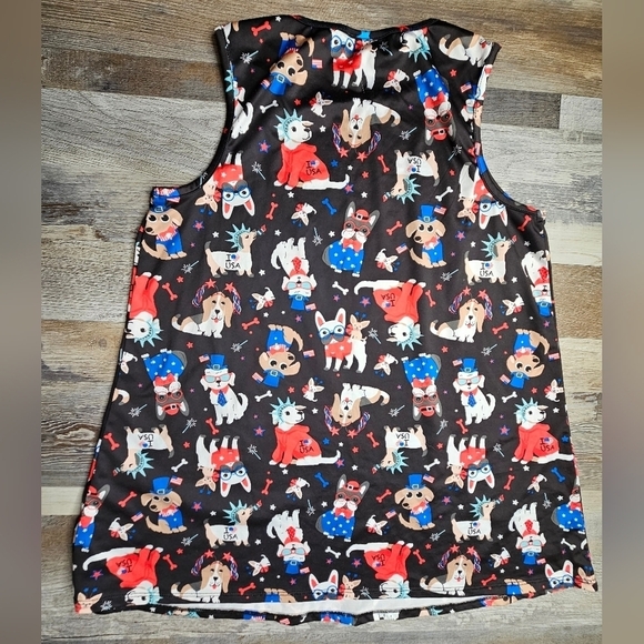 Boston Terrier Dogs 4th of July Americana Patriotic Print Dress Women's S - Picture 4 of 7